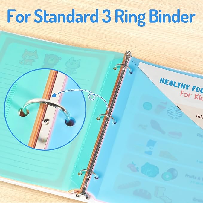 Forvencer 48 Count Dividers for 3 Ring Binder, 8 tabs Binder Dividers | Dividers with Pockets, Binder Dividers with Tabs for School Office and Home Organization, Multicolor, 6 Sets