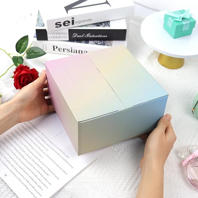 8x8x4 Inch Cute Colorful Shipping Boxes, 30 Pack Corrugated Cardboard Box, Mailing Packaging Boxes for Small Business