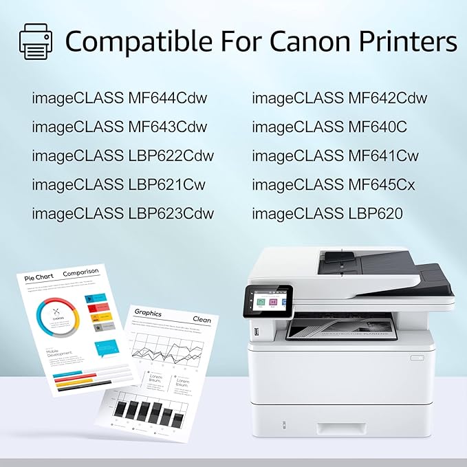 greencycle 1 Pack CRG054 Black Compatible Toner Cartridge Replacement for Canon 054 CRG054 CRG054BK Black Toner Works on Color imageCLASS MF644Cdw MF642Cdw MF641Cdw LBP622Cdw Printer