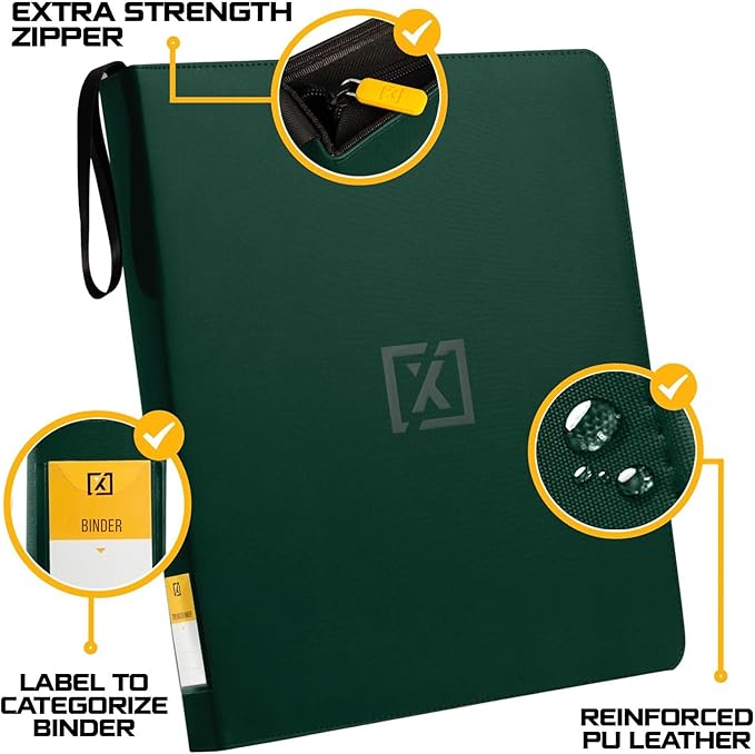 X PRO Toploader Binder | Holds 252 Toploaders | 20 Toploaders INCLUDED | 9-Pocket | Ringless Double-Sided Pockets for TCG, Sports | Premium Top Loader Storage