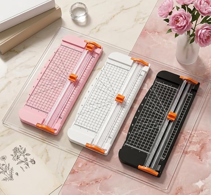 12-Inch Guillotine Paper Cutter, Black | Heavy Duty, 12-Sheet Capacity, Hidden Ruler, Compact Design, For Cardstock, Photos, Scrapbooking, Office & Classroom
