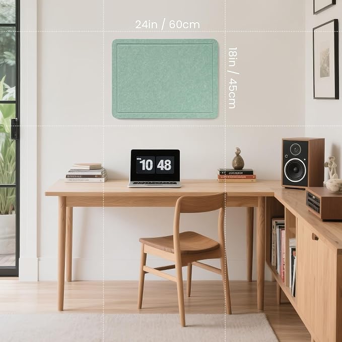 Felt Bulletin Board 24x18 inches, Decorative Pin Board for Home & Office | Cork Board Alternative for Wall with Push Pins, Display Mood Board for Photos, Notes & Reminders