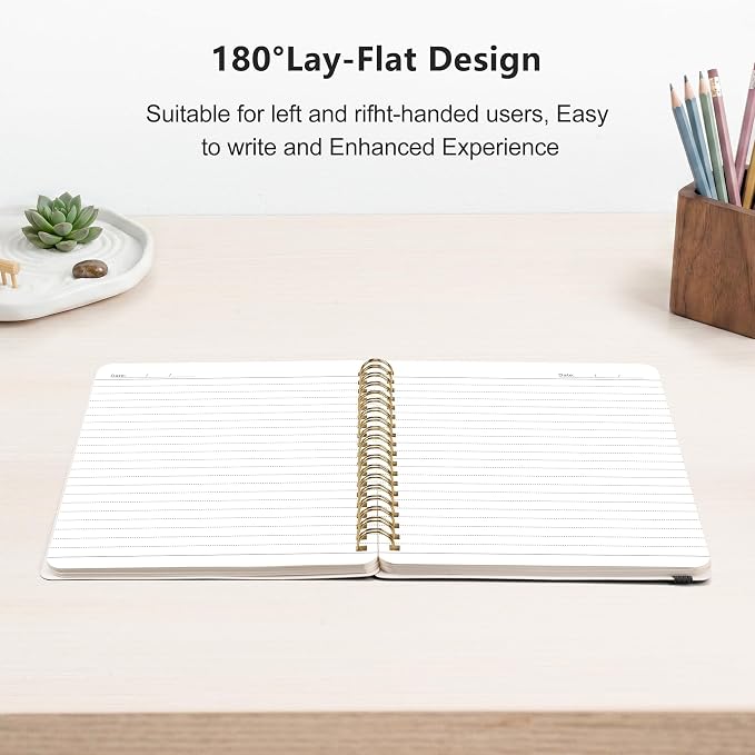 RETTACY Spiral College Ruled Notebook, 140 Pages per Pack, B6 (5" x 7") | 3-Pack, Small Pocket Size, Soft Cardboard Cover, for School, Work, Writing, Journaling (Black & Dark Green & Navy Blue)