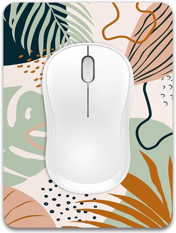Dapesuom Small Mouse Pad, 6 x 8 Inch Thick Rubber Premium-Textured Non-Slip Portable & Washable Mini Mouse Mat for Women Men Wireless Laptops Keyboard Tray Gaming Work Office Travel, Tropical Plants