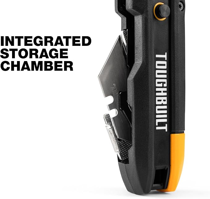 ToughBuilt – Prybar Utility Knife with Blade Storage, Heavy-Duty Folding Utility Knife with Built-In Prybar, Scraper Edge, Wire Cutter, Internal Blade Storage, All-Metal Construction (TB-H4-12-IST)