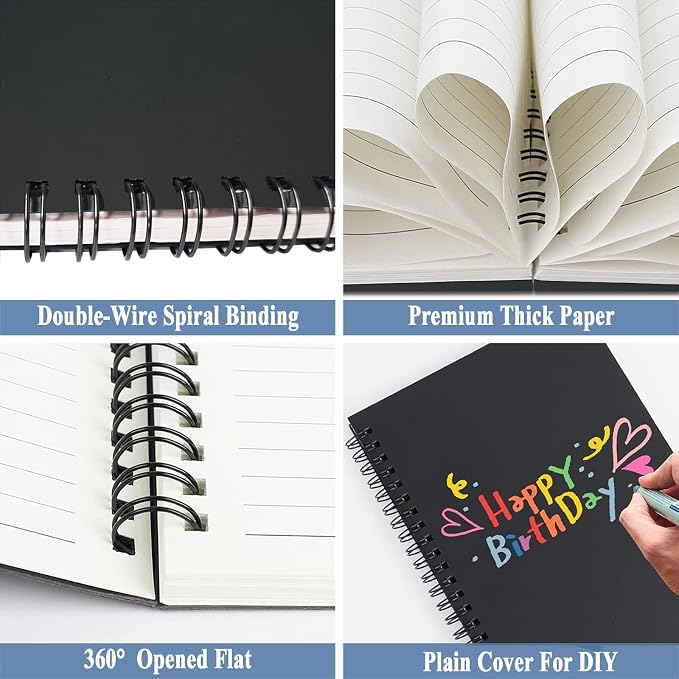 12Pack Spiral Notebook, 5.7x8.3” Small Notebooks for Work 120Page Note Pads | Multipack Blank Kraft A5 College Ruled Notebook Journal Spiral Bound for Writing Lined Notepad for Office School Journaling