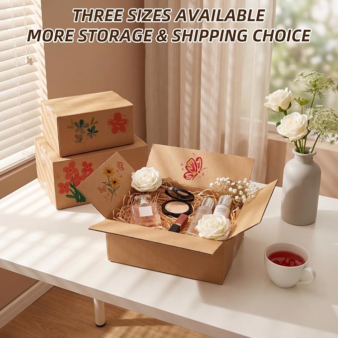 ZBEIVAN Shipping Boxes Mailers Assorted Sizes 10x7x5, 9x6x4, 8x6x4 inches Corrugated Cardboard Small Packing Kraft Moving Mailing Box, Pack of 30
