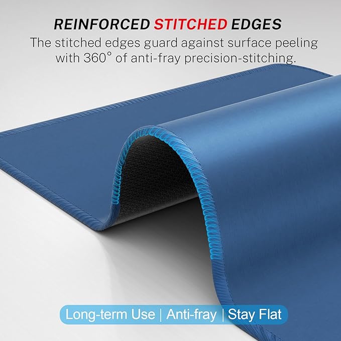 MROCO Mouse Pad 3-Pack [30% Larger] with Anti-Fray Stitched Edges, Premium Waterproof Surface, Non-Slip Rubber Base, Computer & Gaming Mouse Mat for Laptop, Office & Home, 8.5 x 11 in, Navy Blue