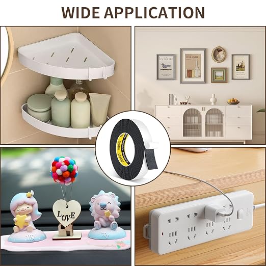 Heavy Duty Double Sided Tape,Black Foam Tape,2 Pack 2 in X 16.4 ft | High Tack Strong Adhesive Foam Mounting Tape, Weatherproof Sealing Foam Tape, Easy Peel & Stick for Home Office School