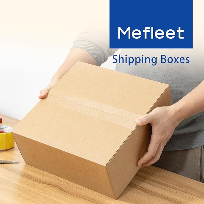 Mefleet 12x12x5" Shipping Boxes 25 Pack Corrugated Cardboard Box Brown | 3 Layers, Bulk quantity, Packaging for Small Business, Square Mailer Mailing Packing Supplies
