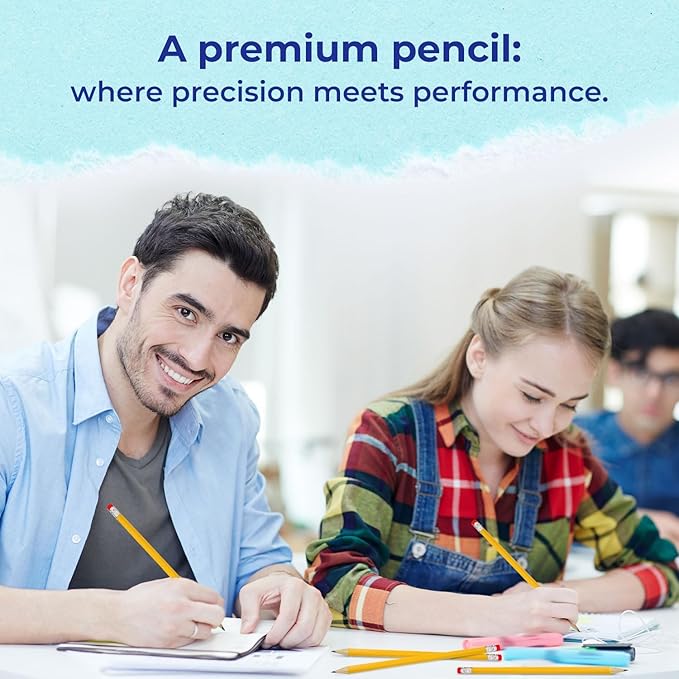 Rosmonde 1250 Bulk Yellow Pencils, Pre Sharpened #2 HB, Easy Grip Design With Top Erasers, Back to School Gifts, Bulk Set for Classrooms, Teachers, School & Office Staff