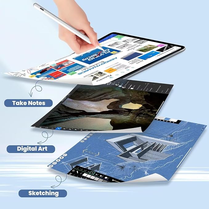 Penlike Pencil for Apple iPad 2026-2018, Fast Charge Stylus Pen for iPad | Fits for iPad A16/11-6th, Air 11"/13" M4/M3/M2/5th-3rd, Pro 13/11/M4/12.9, Mini A17 Pro/6/5th Palm Rejection Tilt Sensitivity