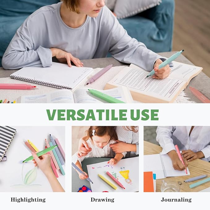 Vitoler 8pcs Aesthetic Highlighters, Chisel & Fine Tips Bible Highlighters | For teachers, For nurses, For women, For bibles, For markers, Aesthetic, For journaling, For office, For School Supplies