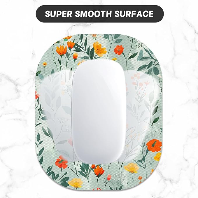 Small Mouse Pad, 6 x 7 Inch, Oval Mini Mouse Pad with Non-Slip Rubber Base for Laptop Wireless Mouse Keyboard Tray Mousepad, Colorful Flowers and Plants