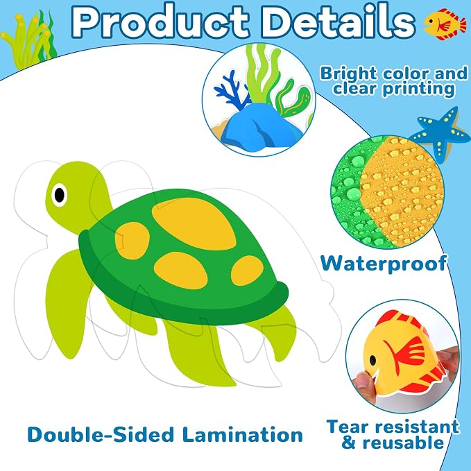 Sea Turtle Bulletin Board Set Ocean Themed Classroom Bulletin Board Decorations Under The Sea Turtle Cutouts Classroom Decorations for Back to School Office Home Chalkboard Decor Wall Door