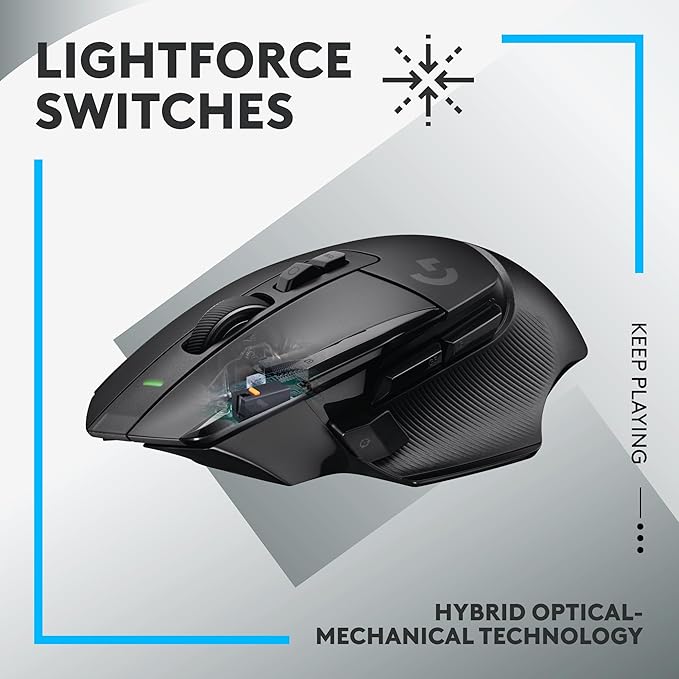 Logitech G502 X Lighstspeed Wireless Gaming Mouse + 10th Anniversary Mousepad Bundle - Black