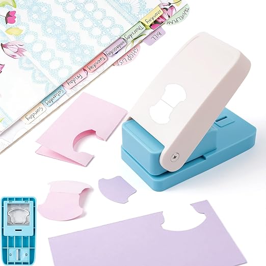 Tab Punch, Tab Puncher for Paper Crafts, DIY Index Tabs Puncher Loose Leaf Separator Label Punches for Planner Inserts, Bible Tabs, Journaling DIY Scrapbooking Notebook Handmade Craft Project