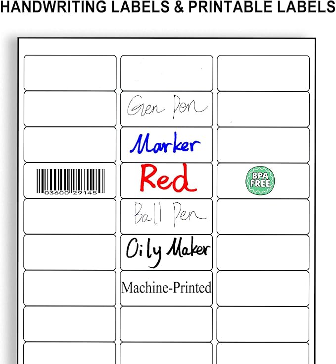 Address Labels 1" x 2-5/8" 14400 Matte White Mailing Labels, 30 Up per Sheet, 480 Sheets Compatible with Laser/Inkjet Printers, Shipping & Packaging Stickers