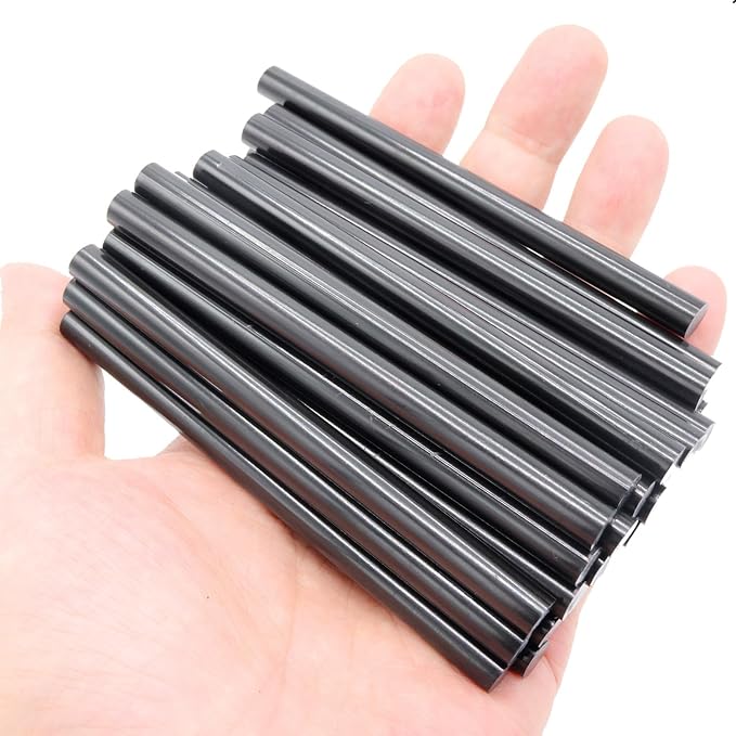 30 Pack Mini Size Hot Glue Sticks, Hot Glue Gun Bulk Sticks,Length 100mm / 4", Diameter 7mm / 0.27"/ 0.28 Inch for Kids and Adults DIY Craft, Repairing, Decoration,Black 0.7cm x 10cm