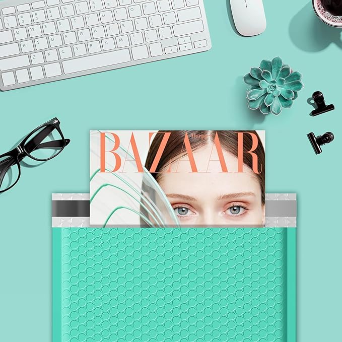 Fuxury 250 Pack Teal Bubble Mailers 10.5x16 Inch, Self Seal Padded Envelopes Waterproof Mailing Envelopes Bubble Padded Cushioning Mailer for Packaging, Small Business Large #5