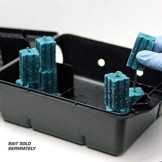 Tomcat Rodent Station, Includes 1 Rodent Station with 4 Bait Securing Rods and 1 Security Key - Fits Rat or Mouse Sized Traps (Baits & Traps Sold Separately) - Use Indoors or Outdoors (Pack of 4)