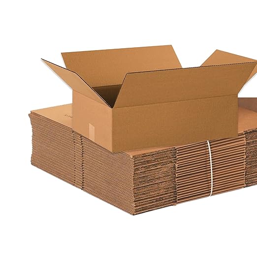 Partners Brand 20x14x6 Corrugated Cardboard Boxes, 20"L x 14"W x 6"H, Pack of 250 | Shipping, Packaging, Moving, Storage Box for Business, Strong Wholesale Bulk Boxes 20x14x6