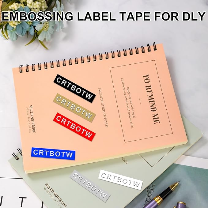 Retro Embossing Label Maker Machine with Tapes, Old School Embosser Labeler with 5 Rolls 3D Embossing Label Waterproof for Office Home Organization and DIY- Purple