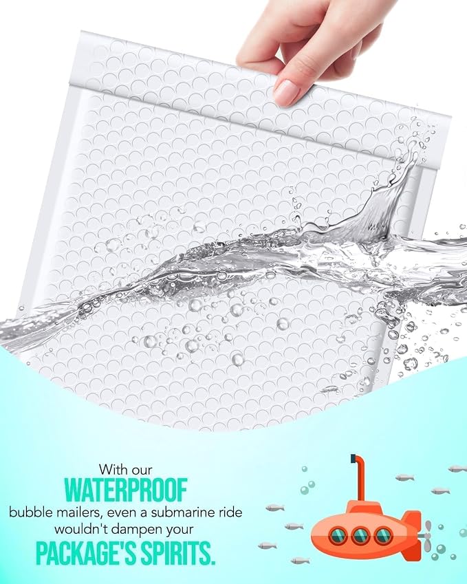 GSSUSA White Bubble Mailers 10x13" Padded Envelopes 250 Pack Self-Seal | Shipping Bags,Mailing Packaging,Waterproof,Tear-Resistant,Opaque for Clothes Books Makeup,Small Business Supplies