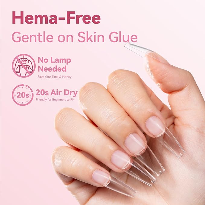 Makartt Hema-Free Semi Solid Nail Glue for Press On Nails, 20s Air Dry No UV Lamp, Super Strong 4+ Weeks Hold, Bubble Free Nail Adhesive for Acrylic Tips DIY Nail Art for Beginners & Salon Nail Techs