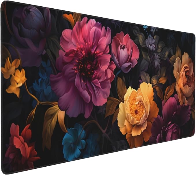 35.4 x 15.7 in, XXL Large Mouse Pad for Desk, Extended Keyboard Mouse Mat for Computer Office, Big Laptop Mouse pad, Gaming pc-Colorful Roses