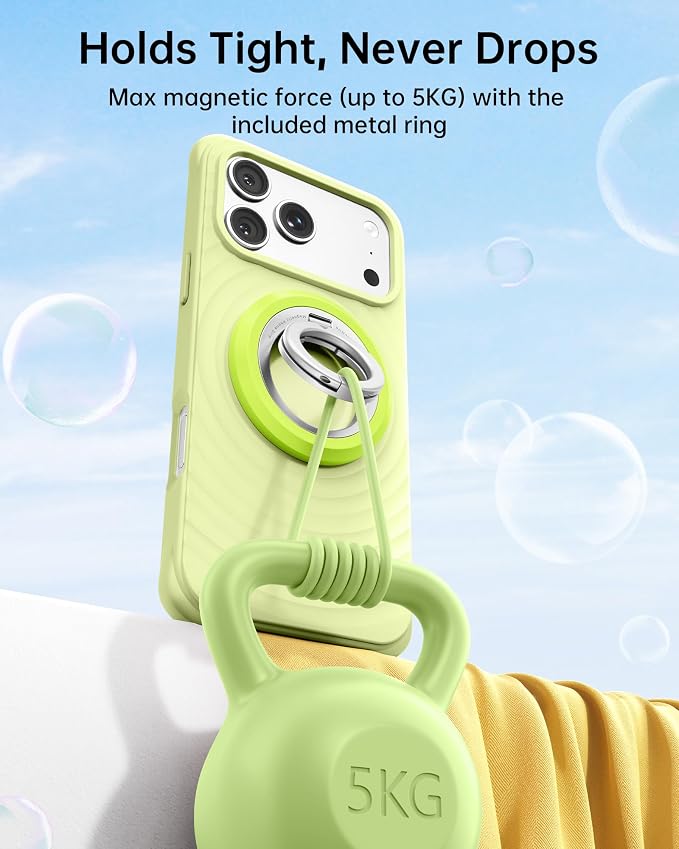 SYNCWIRE Magnetic Phone Ring Holder, for MagSafe Phone Grip Stand Kickstand | 360° Rotation, Double-Sided Magnet, Cell Phone Grip Finger Holder, for iPhone 17 16 15 14 13 12 Pro Max, MagSafe Accessories