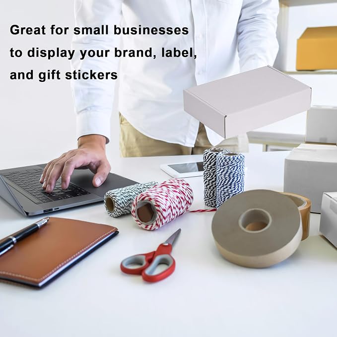 MEBRUDY 6x4x2 Inches Shipping Boxes Pack of 50, Small Corrugated Cardboard Box for Mailing Mailer Packing, All White