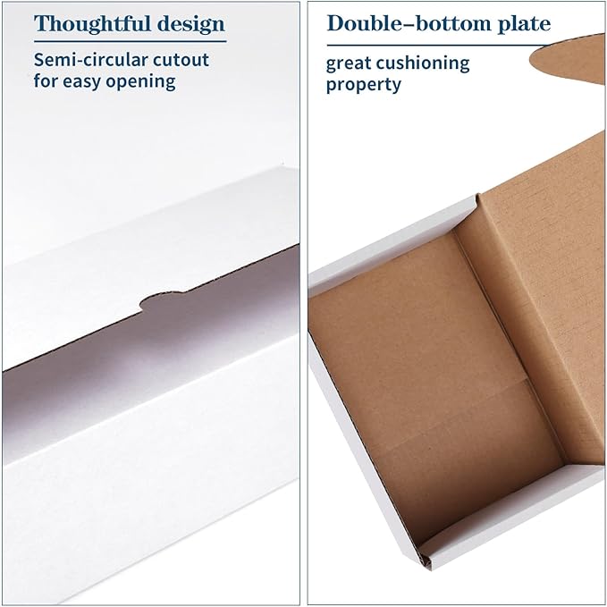 ZBEIVAN 6x4x4 White Shipping Boxes Set of 40, Corrugated Cardboard Mailer Boxes for Packaging Small Business Mailing Gifts