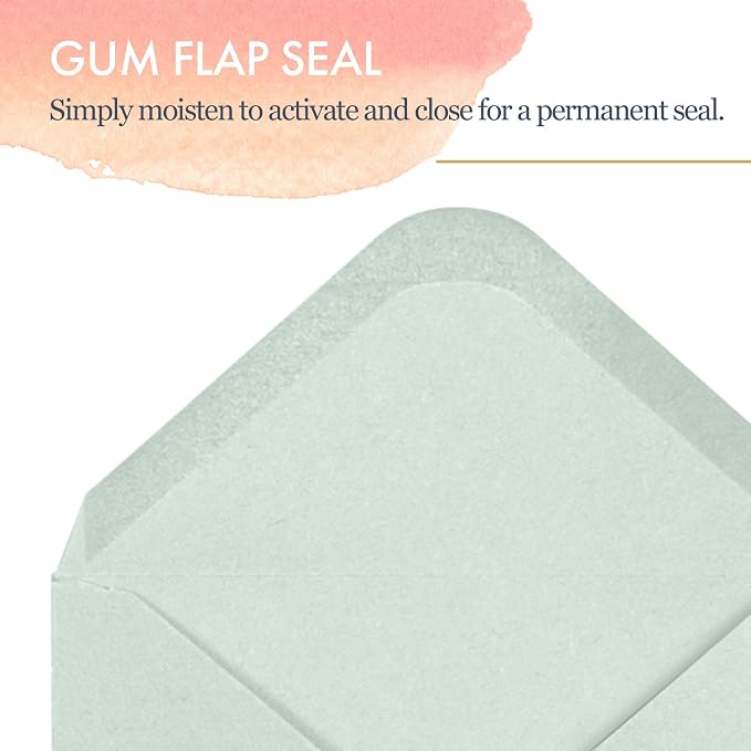 Gift Card Envelopes - 100-Count Mini Envelopes, Paper Business Card Envelopes, Bulk Tiny Envelope Pockets, 10 Pastel Colors, 4 x 2.7 Inches