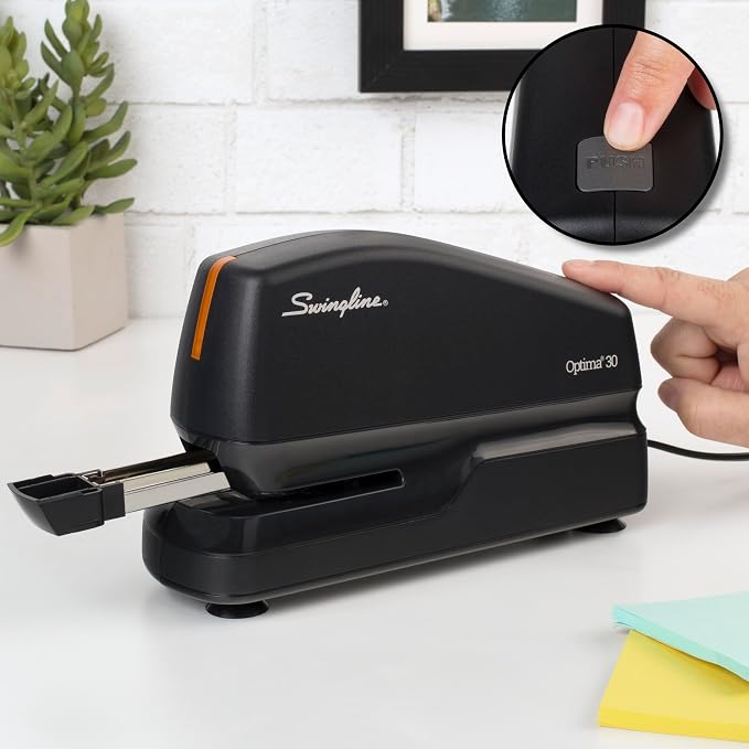 Swingline Electric Stapler, 30 Sheet Capacity, Optima 30, Black (42150) (Pack of 3)