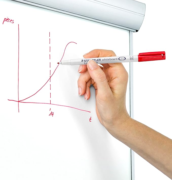 STAEDTLER 301 WP6 Whiteboard Pens, Assorted Colour, Pack of 6
