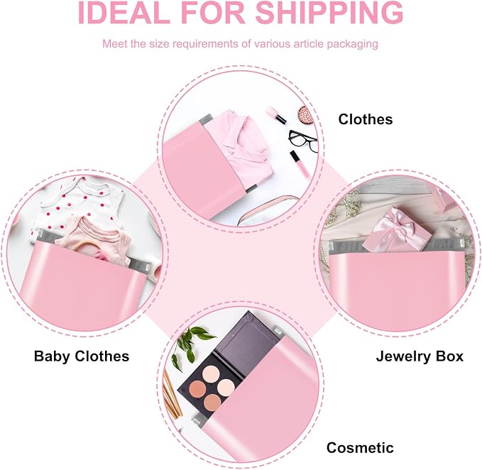 Metronic Poly Mailers 10x13 100 Pack, Self Seal Shipping Bags for Clothes | Thick Strong Adhesive Waterproof Tear-resistant Mailing Envelopes, Packaging Bags for Clothing, Small Business, Light Pink