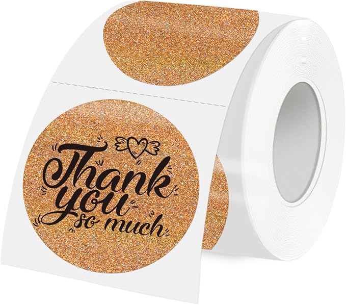 3 Inch Holographic Thermal Labels,Round Thermal Printer Labels,Waterproof Thermal Printer Stickers for DIY Logo Design,Name Tag,QR Code,Thanks Card 150 Labels/Roll (Brown dots)