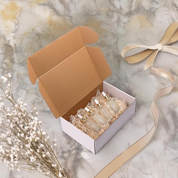 HORLIMER 12x8x4 Shipping Boxes Set of 20, White Corrugated Cardboard Mailer Box for Packing Small Business