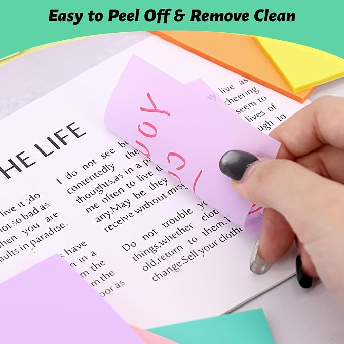 800 Sheets Transparent Sticky Notes 3" X 3" for School Office Supplies | Clear Translucent Self-Adhesive Sticky Notes for Back to School & Office Supplies, See Through Reveals Underlying Bible Text