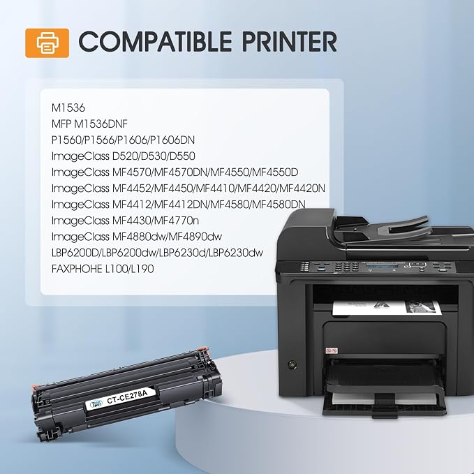 78A CE278A Black Toner Cartridge for HP LaserJet M1536dnf P1606dn P1566 | Compatible for HP 78A Toner Cartridge LaserJet P1606dn 1536dnf MFP M1536dnf 1606dn P1606 P1566 P1560 Printer Ink 4-Pack