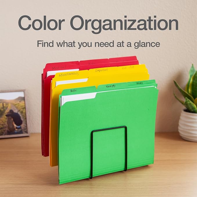 Oxford Colored File Folders, 15 Pack, 3 Tabs, 5 Assorted Colors, Letter Size (8.5" x 11"), Color-Coding for School, Office & Home Document Organization