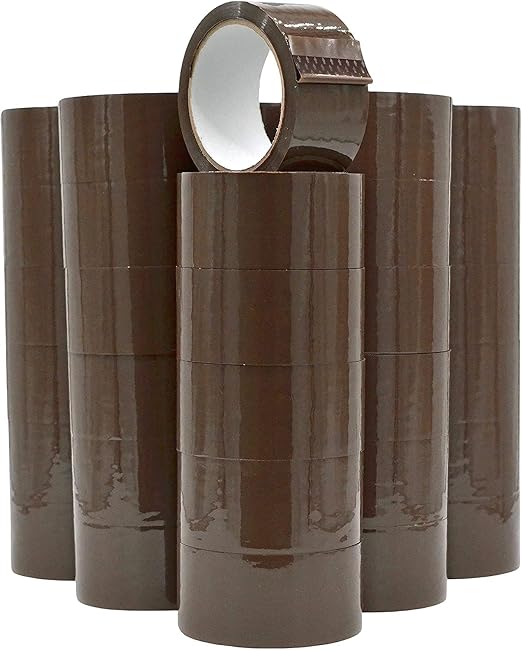 36 Rolls Carton Shipping Box Sealing Packing Tape, 2" x 110 Yards 330' Ft, Heavy Duty Tape, Designed for Office, Home or Commercial Use (36 Rolls / 2" Wide (Tan))