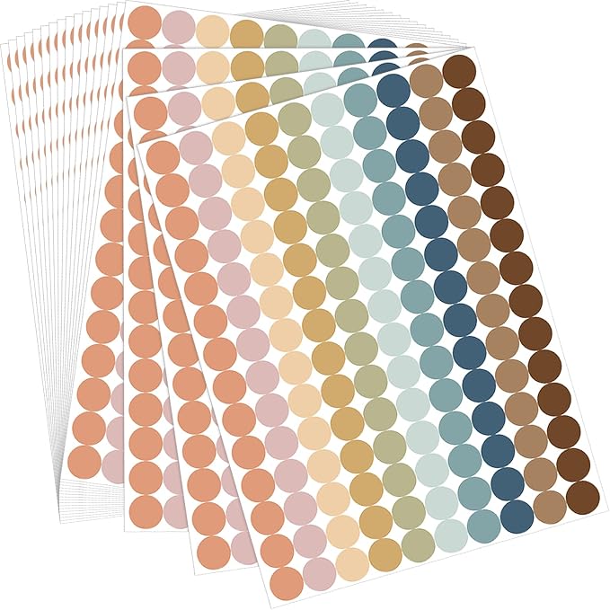 2800 Pcs Colored Dot Stickers 3/4 Inch Round Color Coding Labels, Garage Sale Stickers Circle Price Tags Blank Removable Polka Label for Office Classroom Student Toddlers(Gray Series)