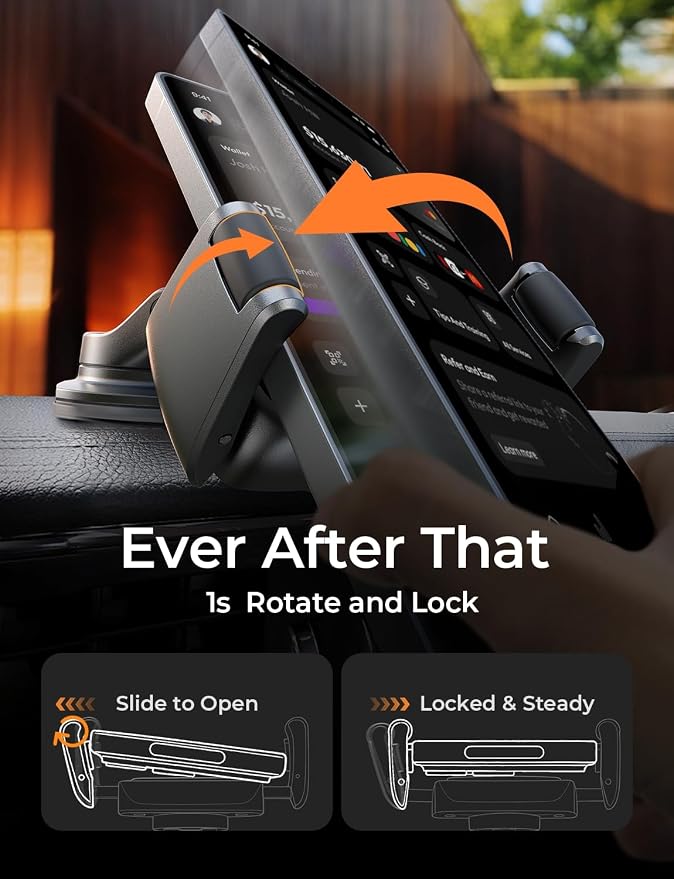 LISEN Suction Phone Mount for Car, [Ultra Suction & 95% Cases Friendly] Car Phone Holder Mount Vacuum Dashboard Phone Holder, Car Cell Phone Holder for iPhone 17 16 15 14 Pro Max Air Galaxy S26 S25