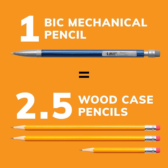 BIC Mechanical Pencils #2 XtraSmooth, 0.7mm Medium Point, Pack of 80 | Various Color Bright Edition Barrels, Bulk School Supplies for Teachers and Classrooms, 80-Count Pack