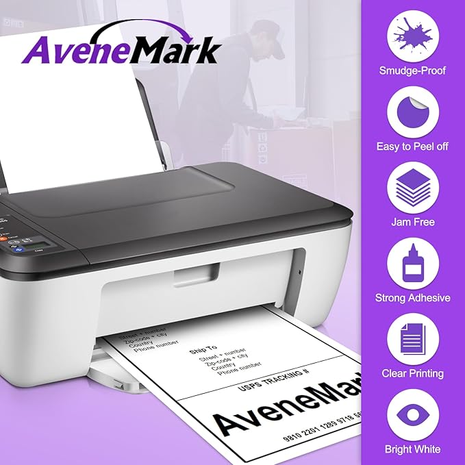 25 Full Sheet Labels 8.5 x 11 Inch Adhesive Paper for Laser Inkjet Printers Self Adhesive Printable White Sticker Sheets for Shipping Address Packaging & Crafts