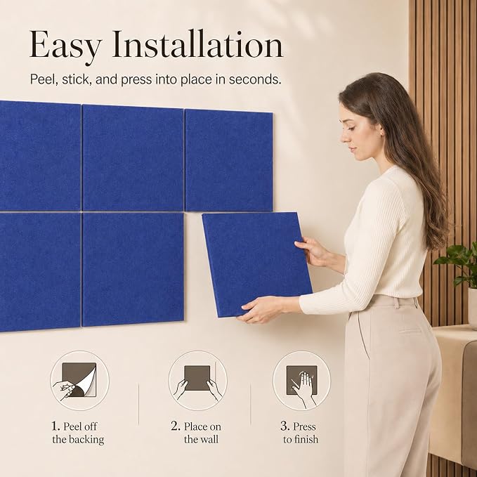 Felt Bulletin Board Tiles, Cork Board Alternative, 48 x 36 in | 0.35 in modular felt wall tiles for notes, photos, schedules, reminders in offices, classrooms, home & office workspace