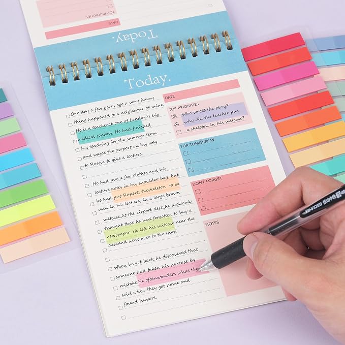 (4200 Pcs) Book Tabs for Annotating, Morandi Sticky Tabs Page Markers | Transparent Small Sticky Notes Flags, Multi-Colored Writable and Repositionab Book Flags Strip, for Annotation, Reading Notes