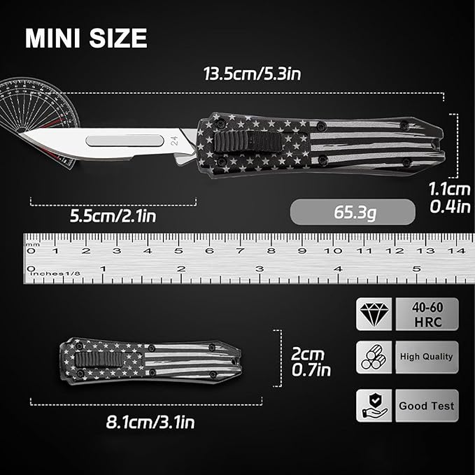 Auto Retractable Utility Knife, Automatic Scalpel Knife with 10PCS #24 Blades, Safety Box Cutter, Razor Blades Utility Knives